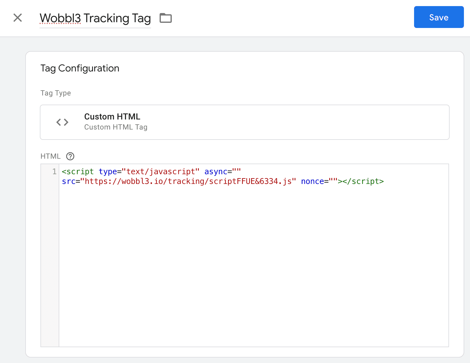 Paste the Wobbl3 Tracking code